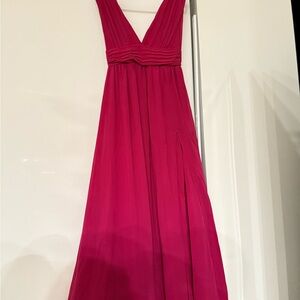 Lulu's Vibrant Pink Maxi Dress